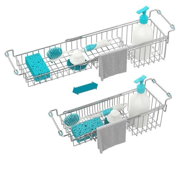 Over The Kitchen Sink Caddy Sponge Holder Organizer Drying Rack - Picture 1 of 3